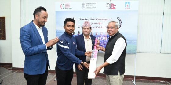 Indian Embassy in Kathmandu Welcomes Nepal National Cricket Team with Sporting Equipment