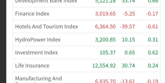 NEPSE Index Gains 11.58 Points, Sub-Indices Show Mixed Performance