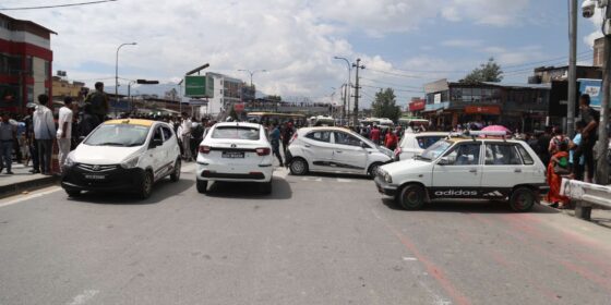 Taxi Drivers Protest by Blocking Roads in Kathmandu