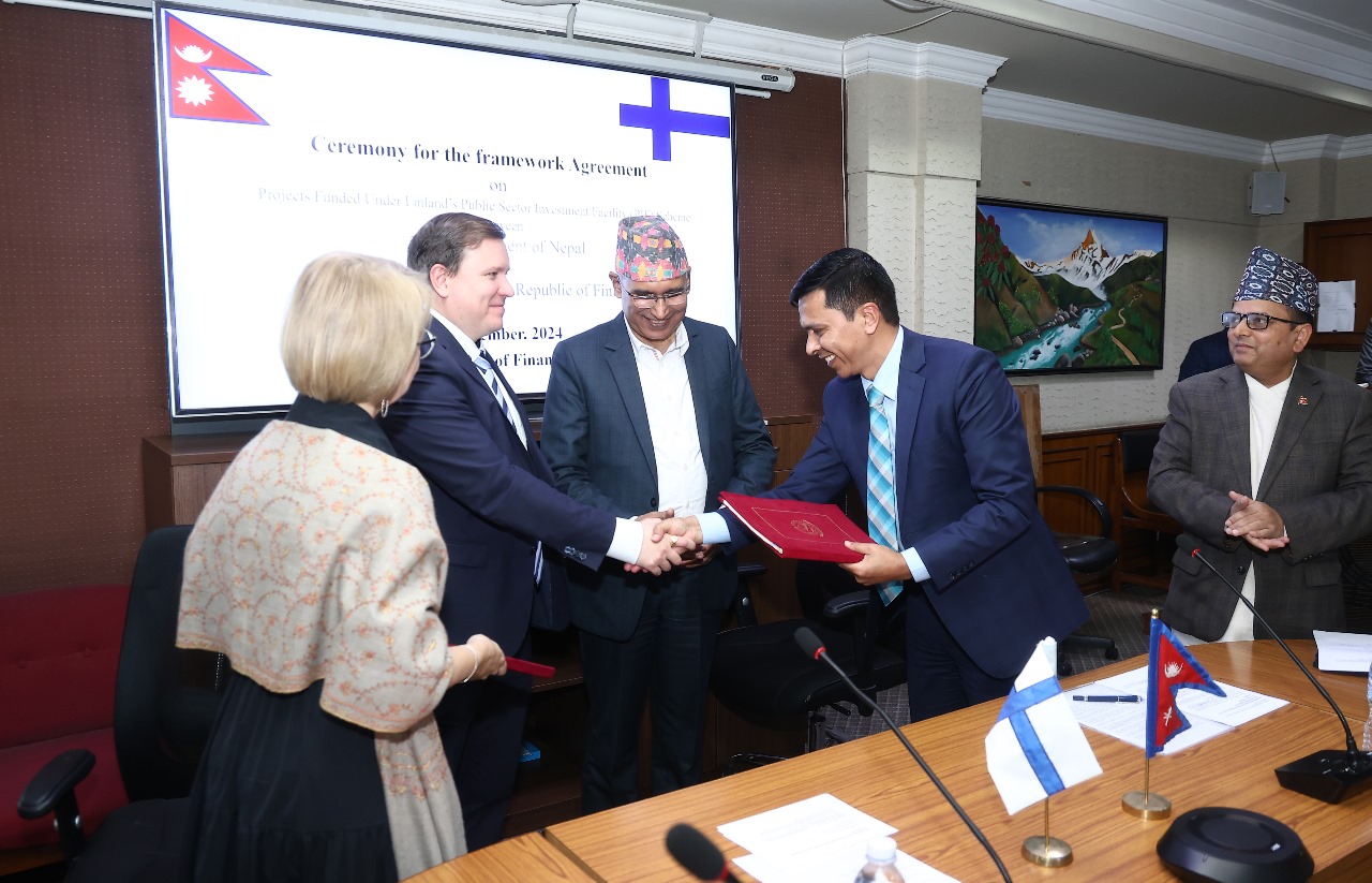 Finance Minister Paudel and Finnish Minister Tavio Hold Talks, Sign Public Investment Project Agreement